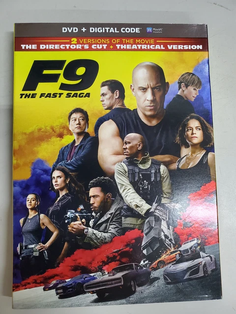 F9 Fast Nine 9 The Fast Saga [2021, DVD, Digital, Slipcover] New
