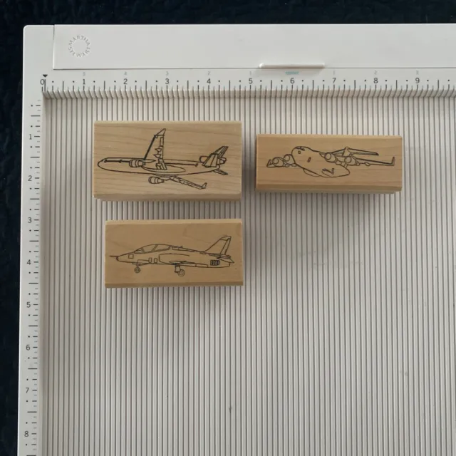 Airplane Aircraft, Set Of 3 Rubber Stamps, C-17, MD11, MD80, McDonnell Douglas