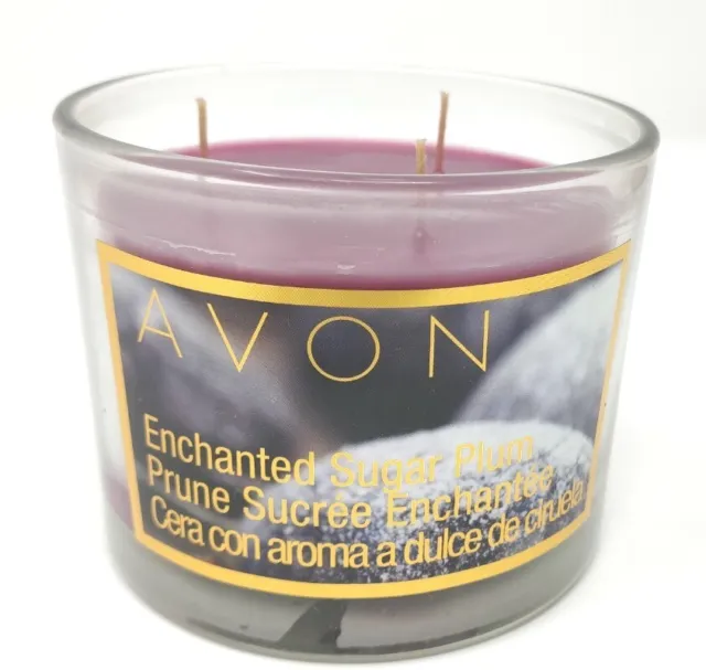 Avon ENCHANTED SUGAR PLUM Scented 3 Wick Candle 2013 Christmas 11 oz NEW VTG