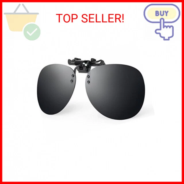 Costyle Retro Polarized Clip on Flip up Plastic Sunglasses Driving Fishing Trave