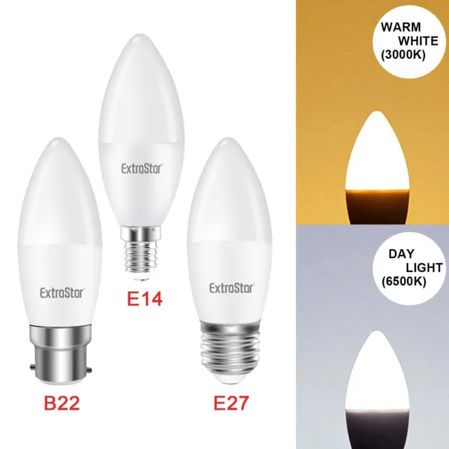 6W Energiesparende LED Kerze Glühbirne Lampe SES E14 Schraube ES E27 B22 Glühbirne