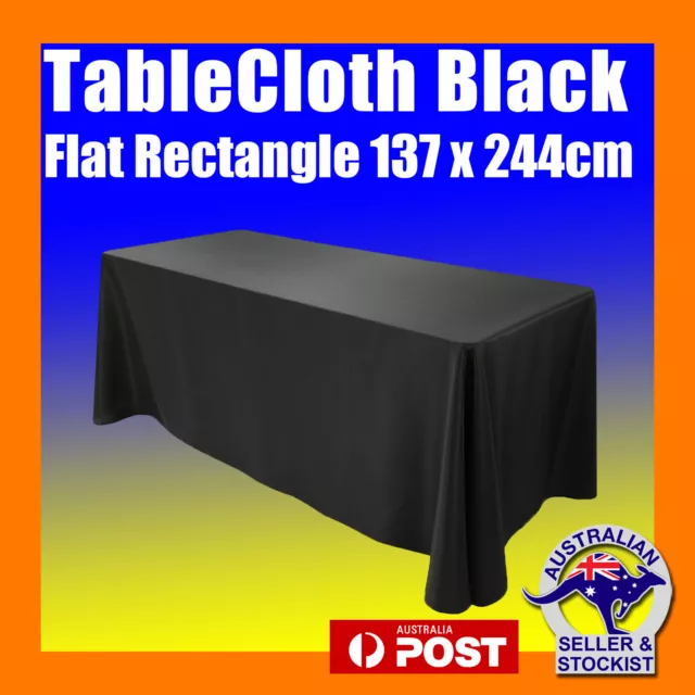 Tablecloths Rectangle Black Wedding 4ft Flat Table Cloths Event Market Trestle