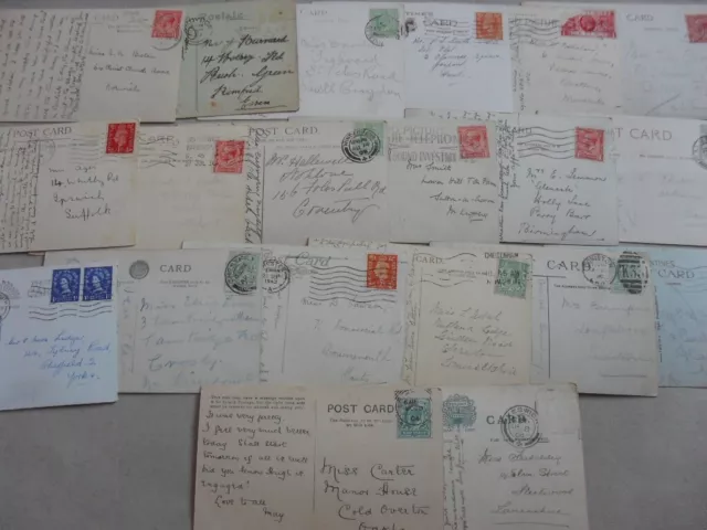 Vintage Postcard - British - Genealogy - Job Lot 20 Cards