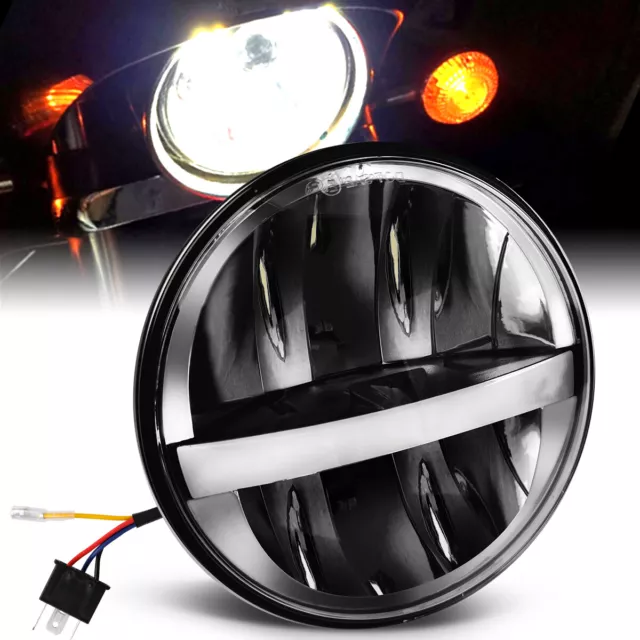 5.75" 5-3/4"inch Round LED Motorcycle Headlight Hi-Lo Beam DRL Driving Lamp Bike
