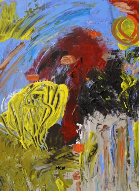 ORIGINAL Sea Naive Folk Outsider Raw Mary Carol art MCW Expressionism Abstract