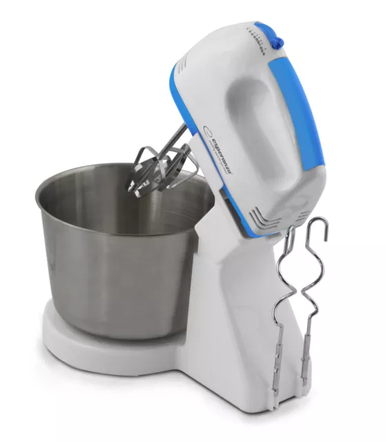 Handmixer mit Rührschüssel Handrührgerät 3in1 Rührbesen Knethaken Edelstahl neu