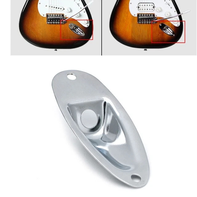 Jack Plate chrome électrique pour guitare socket Fender Strat or