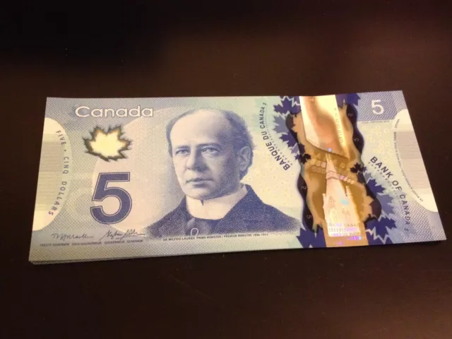 Crisp New $5.00 bills - Bank of Canada - POLYMER