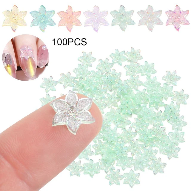 3D Arte en Uñas Decoraciones Joyería Dijes Uñas Brillo Accesorios Aurora Flores