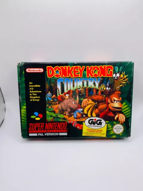 Donkey Kong Country ITA GIG Super Nintendo SNES Versione Italiana ORIGINALE BOX