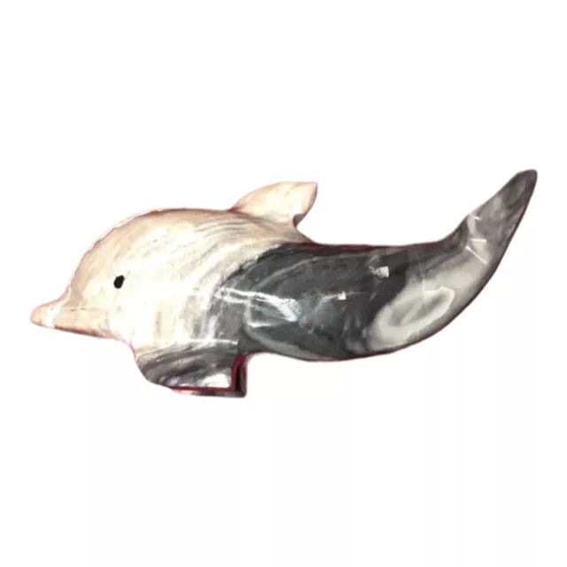 Dolphin Paperweight Figurine Marble Stone Playful Pose Sea Ocean