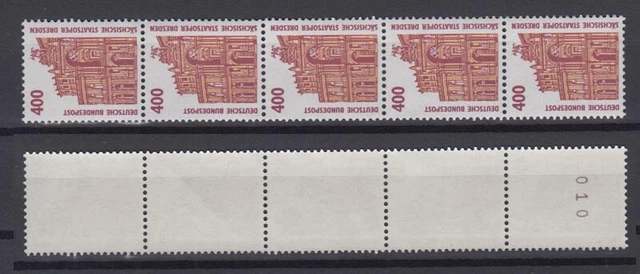 Bund 1562 RM 5er Streifen mit gerader Nummer SWK 400 Pf postfrisch