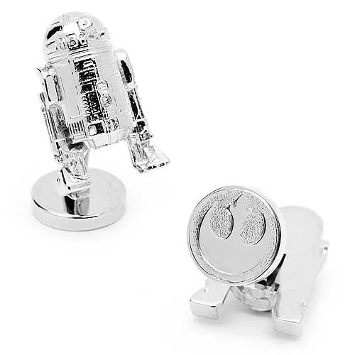 Star Wars R2-D2 3-D Palladium Cufflinks - Officially Licensed