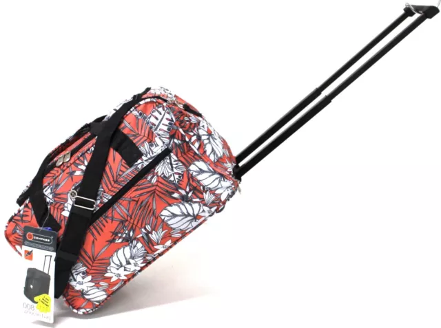 18" Cabin Lightweight Foldable Wheeled Holdall Luggage Travel Duffle Bag Case