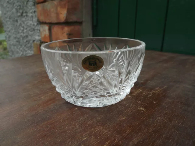 Tyrone Crystal  small Bowl Stunning Design & fine cut Green label attached