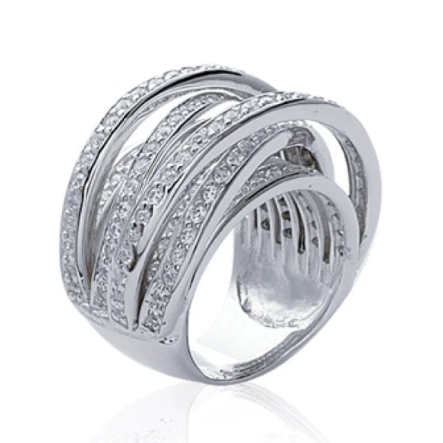 Bague Large Femme En Nacre Et Zirconium - Argent 925/1000 Massif Rhodié - Neuf Avec étiquettes