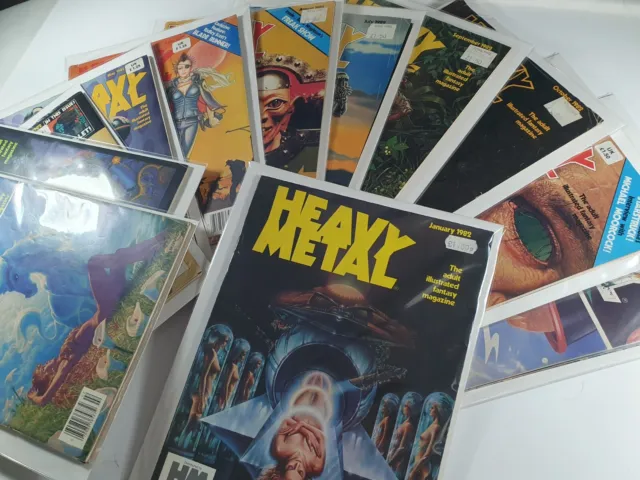 Heavy Metal Magazine X 12 1982 Full Set The Illustrated Adult Fantasy Comicbook