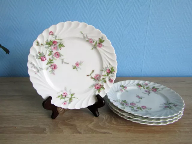 3 assiettes a dessert en porcelaine de limoges modèle torse Sylvie par Haviland