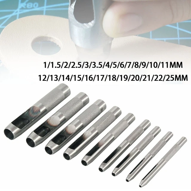 Práctico sello hueco agujero plástico cuero herramienta accesorios 1mm-25mm