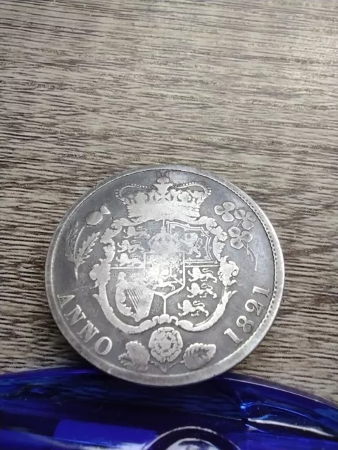 1821 George IIII Silver Half Crown ref17