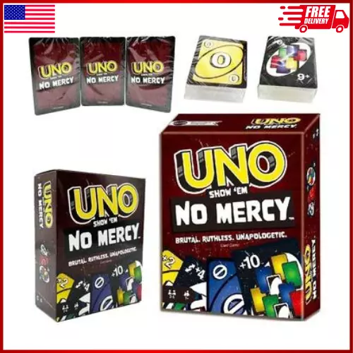 UNO Show ‘em No Mercy Card Game for Kids, Adults & Family Night, Parties and Tra