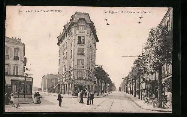 CPA Fontenay-sous-Bois, Les Rigollots and Avenue de Montreuil 1913