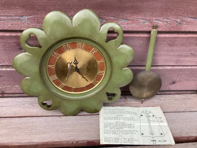 VTG Tell City Andover Pendulum Clock w Key & Inst. Hard Rock Maple Green