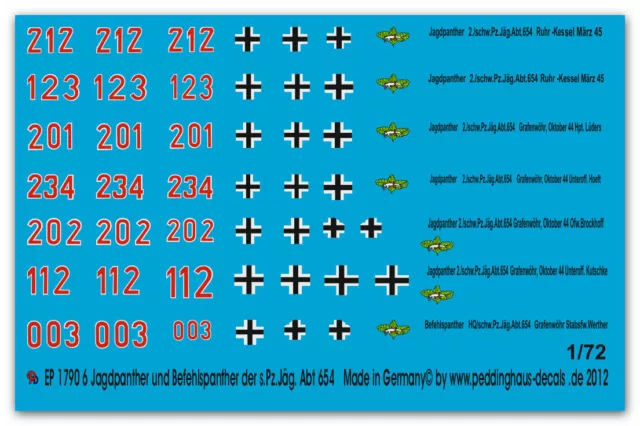 Peddinghaus  1/72 1790 6 Jagdpanther und 1 Befehlspanther der schw. Pz.Jäg. Abt