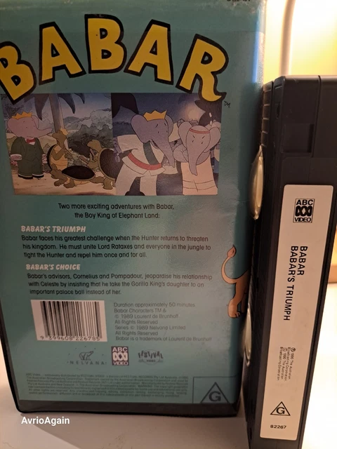 BABAR VOL 3 Babar's Triumph VHS Video ABC Video 1989 Clamshell Festival ...