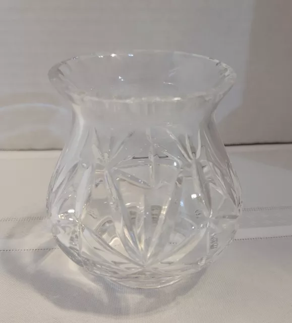 Vintage Hand Cut Crystal Hurricane Lamp Globe Made in Poland 24% PbO Etched, 2