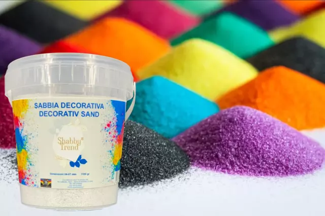 SABBIA COLORATA Decorazione Sottile 0,4-0,7 mm SHABBY TREND® IN VASO 20 VARIANTI