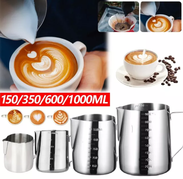 Milk Frothing Pitcher,Stainless Steel Wide Mouth Coffee Milk