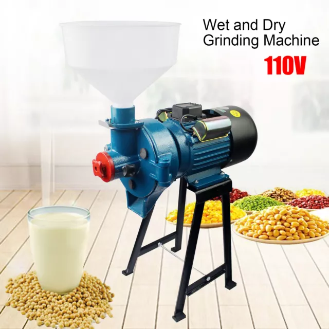 Wet &Dry Electric Grinder Feed Mill Grain Crusher Corn Cereal Pulverizer Machine