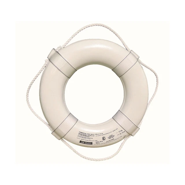 Jim-Buoy GW-20 G-Series Life Ring with Web Straps - 20", White