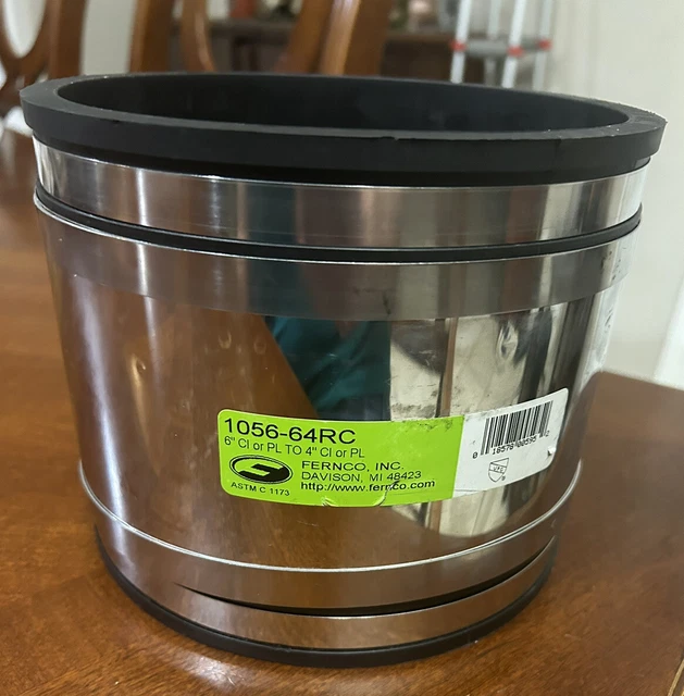 Fernco Flexible Coupling Cast Iron and Plastic 6" x 4" 1056-64RC