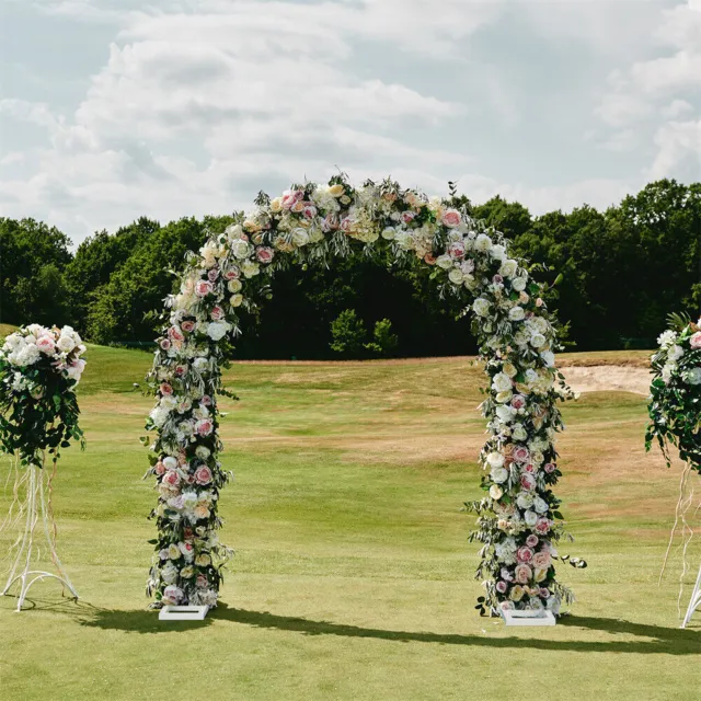 X-Large Metal Wedding Arch Stand w Strong Base Flower Rack Door Frame Background