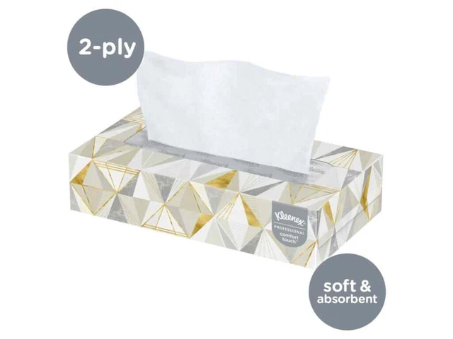 Kimberly-Clark 21606 - Kleenex Professional Facial Tissue Flat Box, 2-ply, 125/B