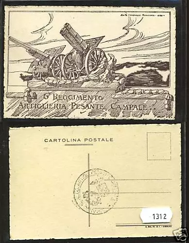 Cartolina Militare - 6° Reggimento Artiglieria Pesante Crt1312