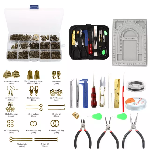 Jewelry Findings Making Repair Tools Kit DIY Necklace Beading Wire Pliers Tools