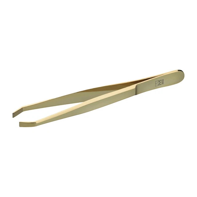 Pinzas para cejas APOLINE 9 cm chapadas en oro 1 unidad PZN00149423