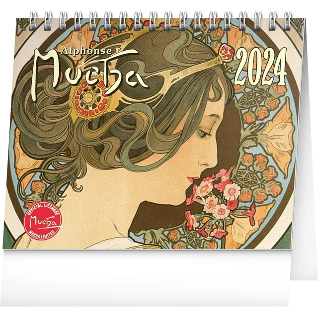 CZECH TABLE CALENDAR Mucha 2024 12.00 PicClick