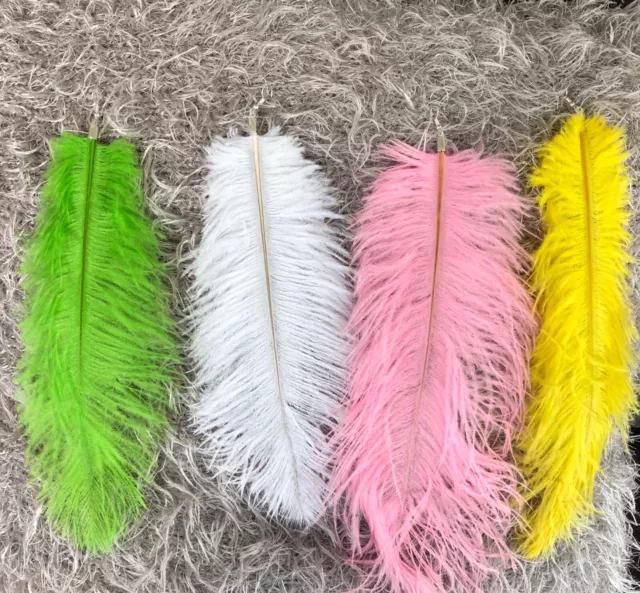 Extra Long Sexy Ostrich Feather Earrings 10-12”  - Pierced or Clip-on 5 Colours