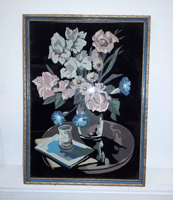 Vintage Paint By Number Flowers 'Natures Delight' Roses Art Still Life  Painting