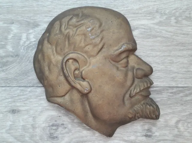 Placa de pared vintage soviética. Vladimir Lenin. URSS. Bajorrelieve original.