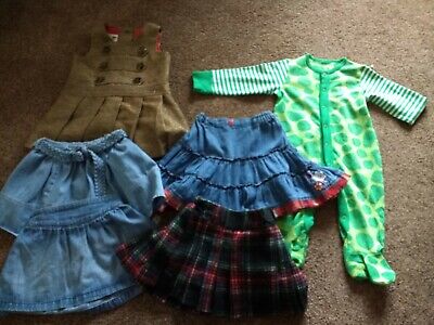 Bundle Baby Clothes Age 6-12 Months Sleepsuit,Pinafore Dress,4 Skirts