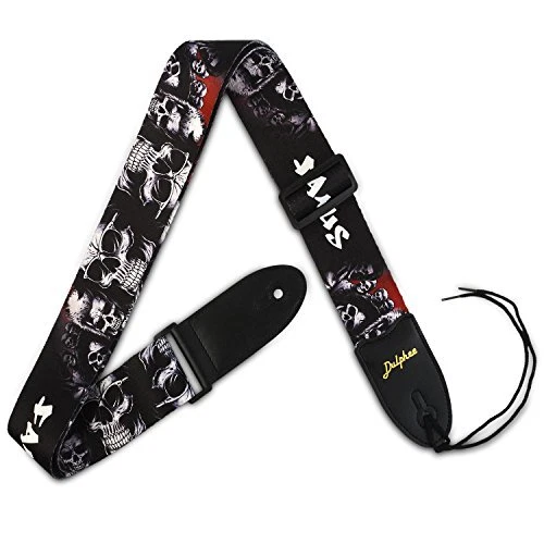 Guitar Strap Skull Design Polyester Shoulder Strap for Bass, Electric & Acoustic