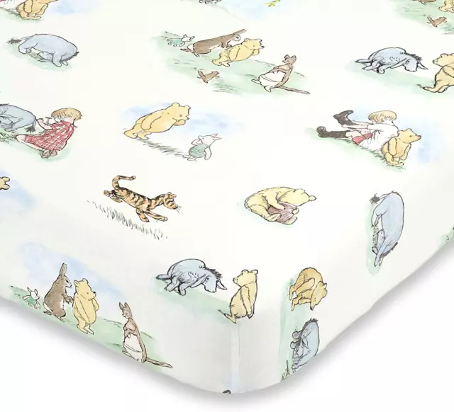 Disney Winnie the Pooh Classic Storybook 6 Piece Nursery Crib Bedding Set, Ivory 3