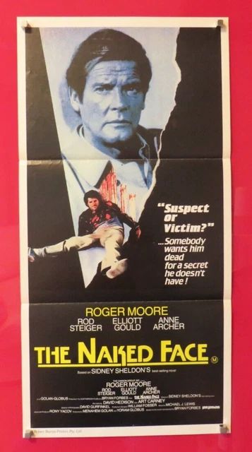 THE NAKED FACE ORIGINAL 1984 AUSTRALIAN DAYBILL FILM POSTER Roger Moore