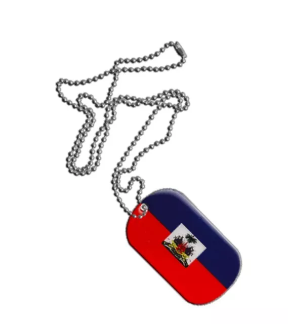 Dog Tag Fahne Flagge Haiti DogTag 3x5cm Kette mit Anhänger
