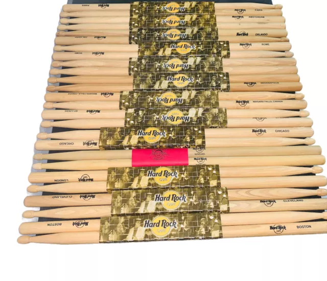 New Deadstock Hard Rock Cafe World Traveler Drumsticks Various Cities: PICK ONE